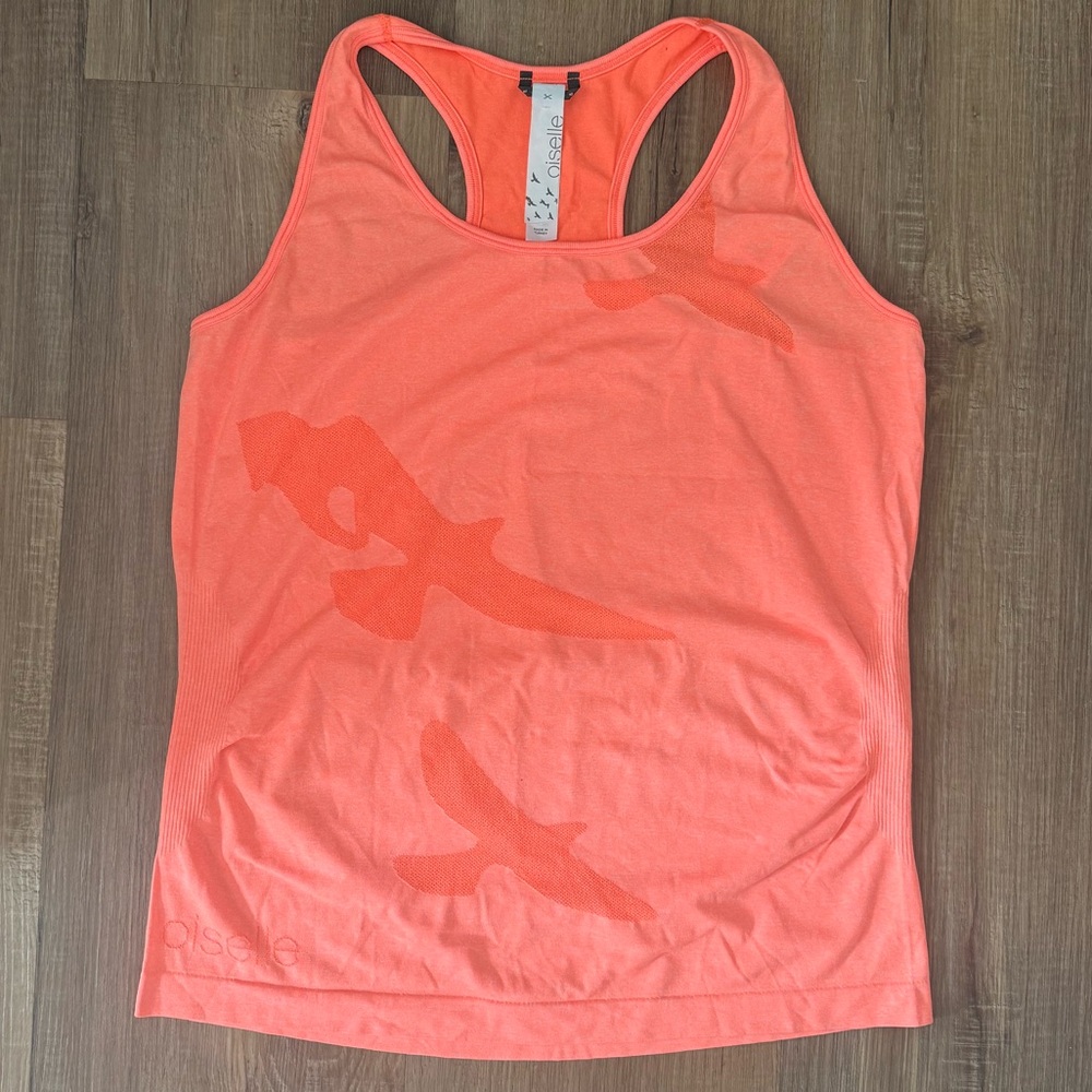 Oiselle Flyte Tank Top XL NWOT neon orange runner - Picture 2 of 4